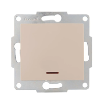 Купить Выключатель "KARINA" 1 кл. с индикатором (механизм) кремовый (1/10/120) "LEZARD" 707-0388-111