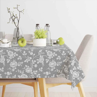 Купить Скатерть 150*150 см рогожка, реверанс серый дым (1/20) "SONNET"