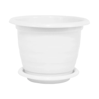 Купить Горшок для цветов "Виола"  1 л  D 155 мм с поддоном (белый) (1/20) "Альтернатива" м1529