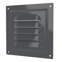 Купить Решетка вентиляц. с сеткой 125 х 125 мм метал. (серый) (1/100) "Эра" 1212мэ Gray