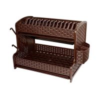 Купить Сушилка для посуды и столовых приборов 2 яруса "Ротанг" (коричневая) 52*28,5*32,5 см (1/6) "Виолет"