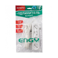 Купить Удлинитель "ENGY эконом"  3 м, 4 розетки (шввп 2 х 0,75), белый (1/50)