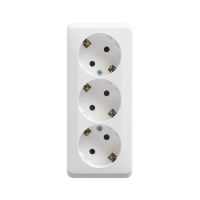 Купить Розетка открыт. уст. "Этюд" 3-х местн. с заземл. 16а, бEлый (1/9/72) "SCHNEIDER"