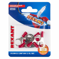 Купить Наконечники кольцевые изолиров. нки 1.5-10  D 10,5 мм упак. 10 шт (красные) (1/10) "REXANT"06-0417-A