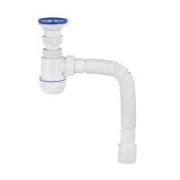 Купить Сифон "Элит мини" с нерж. чашкой 63 мм C гофротрубой 800 мм (1/30) "Вирпласт"