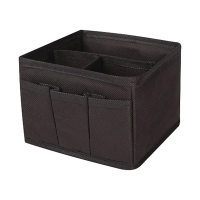 Купить Органайзер для косметики 15*15*12 см, 3 отделения, 6 карманов, черный (1/30) "Рыжий кот"