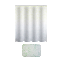 Купить Набор для ванной "Листья" (коврик микрофибра, штора полиэстер) (1/8/24) "Рыжий кот"