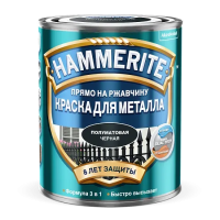 Купить Хаммерайт Краска Черная ПОЛУМАТОВАЯ 0.75л