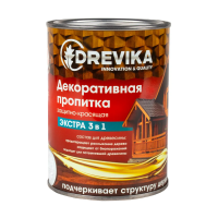 Пропитка декоративная "Экстра 3 в 1" тик 0,8 л (1/8) "DREVIKA"