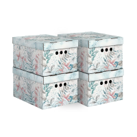 Купить Короб для хранения "BOTANIC LIGHT" 25*33*18,5 см (набор 4 шт.) (1/10) "VALIANT" BT-BCTN-LG-4S