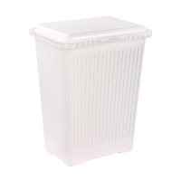 Купить Корзина для белья прямоуг. 25 л "Вязаное плетение" (белая) (1/6) "Альтернатива" м6888