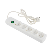 Купить Фильтр сетевой "Сеть-2" 1,5 м, 5 розеток с заземл., белый (1/25) "ENGY"