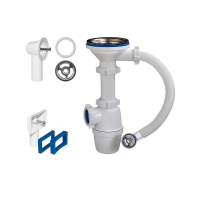 Купить Сифон 3 1/2" х 40 мм с круглым и прямоуг. переливами (1/30) "ORIO" б-4507