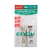 Купить Удлинитель с заземл. и выключ. "ENGY гранд" 3 м, 3 розетки (пвс 3 х 0,75) белый (1/30)