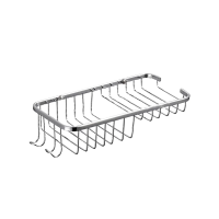 Купить Полка для ванной с мыльницей и крючками F338 хром, решетка (комплект 2 шт.) (1/20) "FRAP"