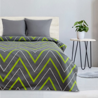 Купить Постельное белье "Этель" зелено-серые зигзаги 2 сп. (поплин) (1) 2565811