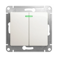 Купить Выключатель "GLOSSA" 2-х кл. с индикатором (механизм) 10а, перламутр (1/20/160) "SCHNEIDER"