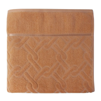 Купить Полотенце махровое жаккард. "KNOTS" 48*90 см с бордюром (персиковый) (1/20) "SONNET"