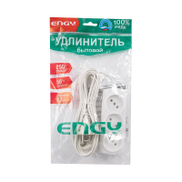 Купить Удлинитель "ENGY эконом"  7 м, 3 розетки (шввп 2 х 0,75), белый (1/45)
