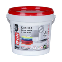 Краска латексная "DALI" для кухни и ванной  база а  0,9 л (1/6) влагостойкая биозащитная "Рогнеда"