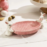 Купить Блюдо сервировочное "Зайка" 30*16,5*10 см (розовое) (1/12) "Доляна" 7434239