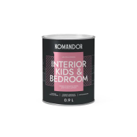 Краска "INTERIOR KIDS&BEDROOM" для спален и детских комнат база C 0,9 л (1/6) "KOMANDOR"