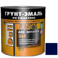 Грунт- эмаль по ржавчине "DALI"  3 в 1 ультрамарин (RAL 5002)  0,75 л (1/6) "Рогнеда"