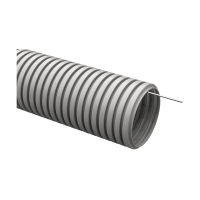 Купить Труба гофрированная пвх D 25 мм с зондом (бухта 15 м) серая (1) "IEK"