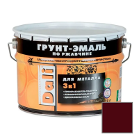 Грунт- эмаль по ржавчине "DALI"  3 в 1 красно-коричневая (RAL 3011) 10 л (1) "Рогнеда"