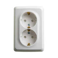 Купить Розетка открыт. уст. "Этюд" угловая 2-х местн. с заземл, с шторками 16а, белый (1/8/64) "SCHNEIDER"