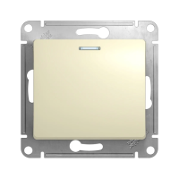 Купить Выключатель "GLOSSA" 1 кл. с индикатором (механизм) 10а, бежевый (1/20/160) "SCHNEIDER"