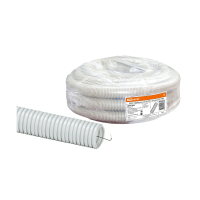 Купить Труба гофрированная пвх D 25 мм с зондом (бухта 75 м) легкая, серая (1) TDM SQ0401-0003