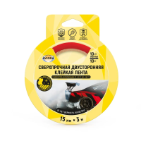 Купить Лента клейкая двусторонняя (акриловая) 15 мм х 3 м сверхпрочн. уф-стойкая (1/12/36) "AVIORA" 303-013