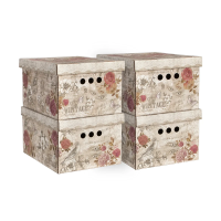 Купить Короб для хранения "VINTAGE FLOWERS" 25*33*18,5 см (набор 4 шт.) (1/11) "VALIANT" VN-BCTN-FL-4S