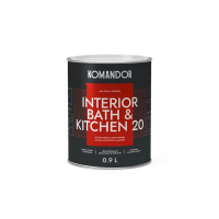 Краска "INTERIOR BATH&KITCHEN 20" влагостойкая база A 0,9 л (1/6) "KOMANDOR"