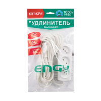 Купить Удлинитель "ENGY премиум"  7 м, 3 розетки (пвс 2 х 0,75) белый (1/30)