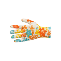 Купить Перчатки садовые полиэстер с нитрилом (белые/оранжевые) (1/12/120) "BEOROL" RZB3