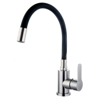 Купить Смеситель для кухни A54101-7 гибкий силикон. излив, сатин/черный (1/10) "FASHUN"