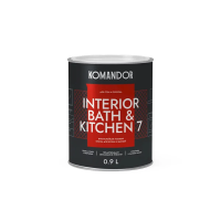 Краска "INTERIOR BATH&KITCHEN 7" влагостойкая база C 0,9 л (1/6) "KOMANDOR"