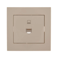 Купить Розетка компьютерная "RAIN" 1 местн., кремовый (1/10/120) "LEZARD" 703-0303-139