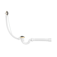 Купить Сифон для ванн 1 1/2" х 40 мм с переливом и гофротрубой 550 мм 40х40/50 мм (1/30) "WIRQUIN"