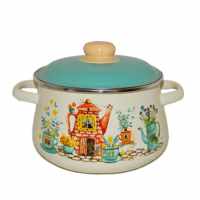 Купить Кастрюля эмалиров. "Чайный домик" слон. кость 4 л (1/4) "Стальэмаль"  1с46я