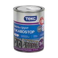 Грунт- эмаль по ржавчине "РжавоSTOP"  серая  0,9 кг (1/14) текс