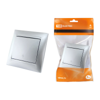 Купить Выключатель проходной 1 кл. 10а "Лама" серебр. металлик (1/10/120) TDM SQ1815-0206