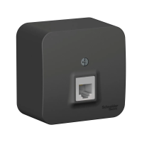 Купить Розетка телефонная открыт. уст. "BLANCA" RJ11, антрацит (1/12/24) "SCHNEIDER"