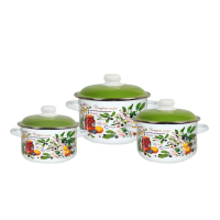 Купить Набор кастрюль эмалиров. №19 "Гуси" белосн. (2 + 3 + 5,5 л) "Стальэмаль"  6KB191M