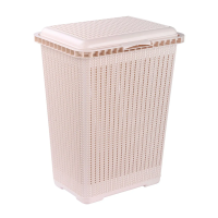 Купить Корзина для белья прямоуг. 25 л "Вязаное плетение" (бежевая) (1/6) "Альтернатива" м6904