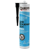 Герметик Силикон санитарный Quelyd для влажных зон 300мл прозрачный