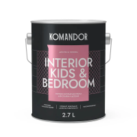 Краска "INTERIOR KIDS&BEDROOM" для спален и детских комнат база C 2,7 л (1) "KOMANDOR"