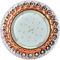 Купить Светильник встроенный Ecola GX53-H4 LD7009 Круг Кристалл прозрачн янтарь/золото 40х125